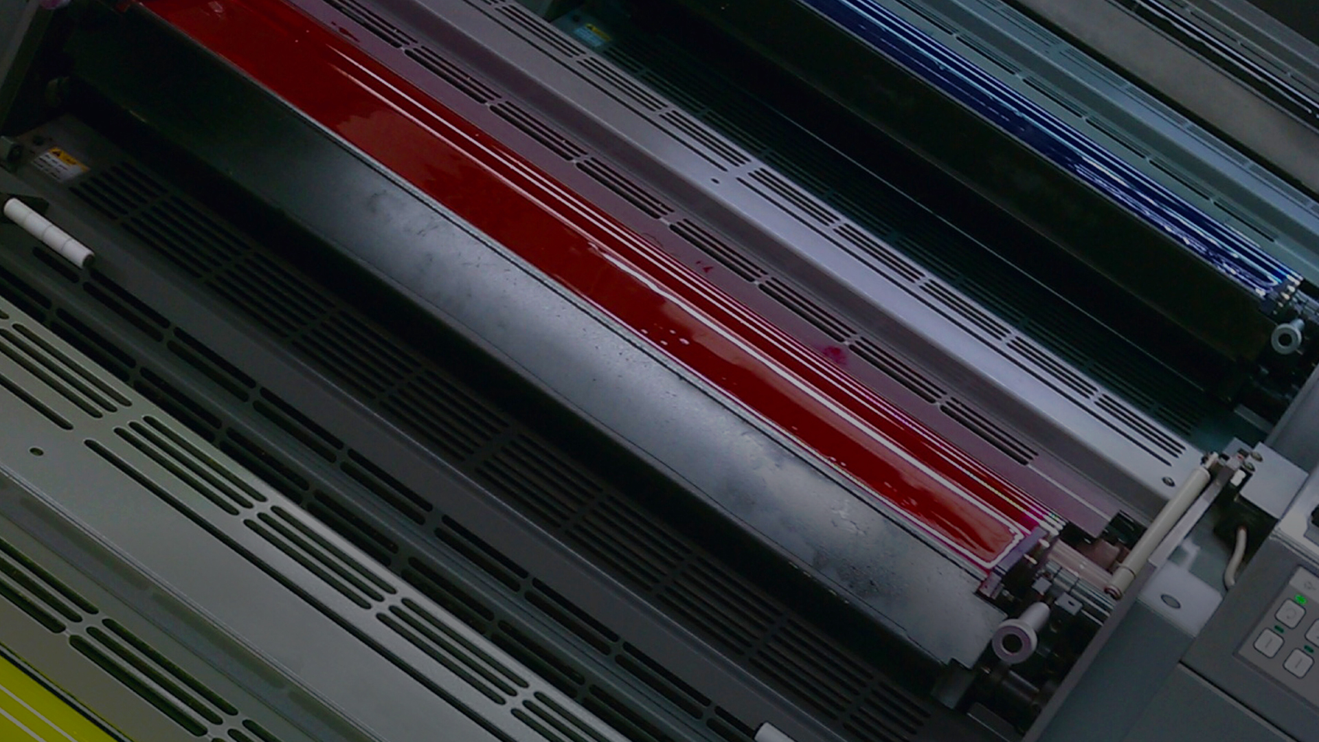 dark printing press ink reservoirs background