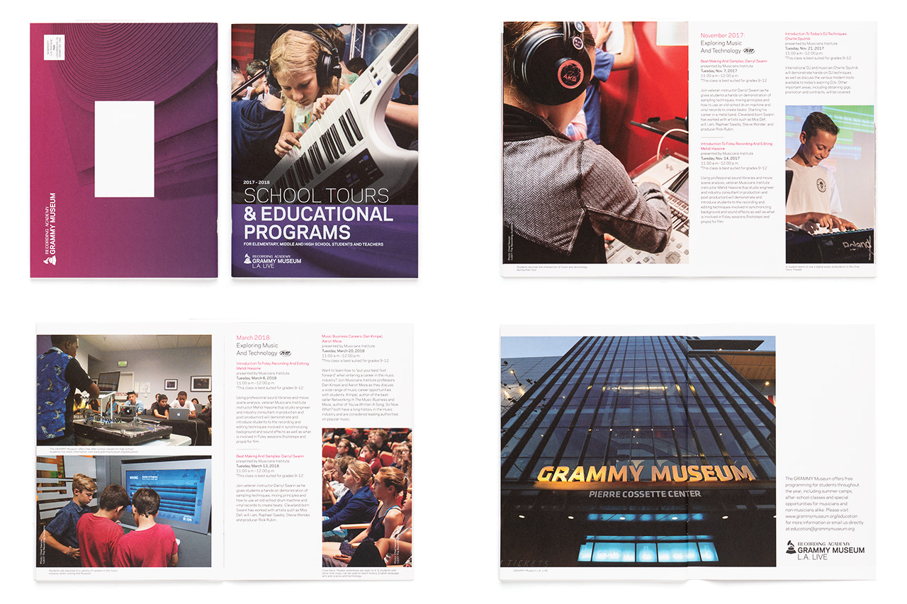 an image of a full color perfect binded book with an address panel showing musical installations at a museum