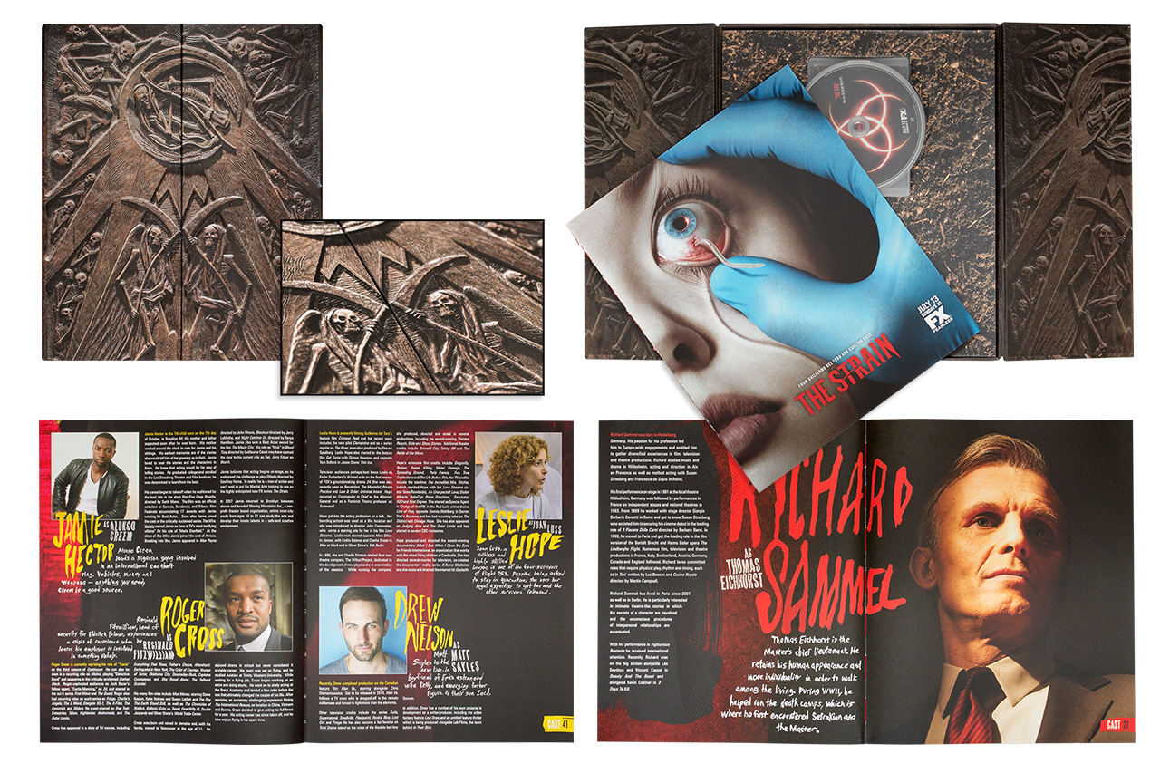 an image showing a hard cover box with intricate embossing, containing a booklet and dvd about a television show