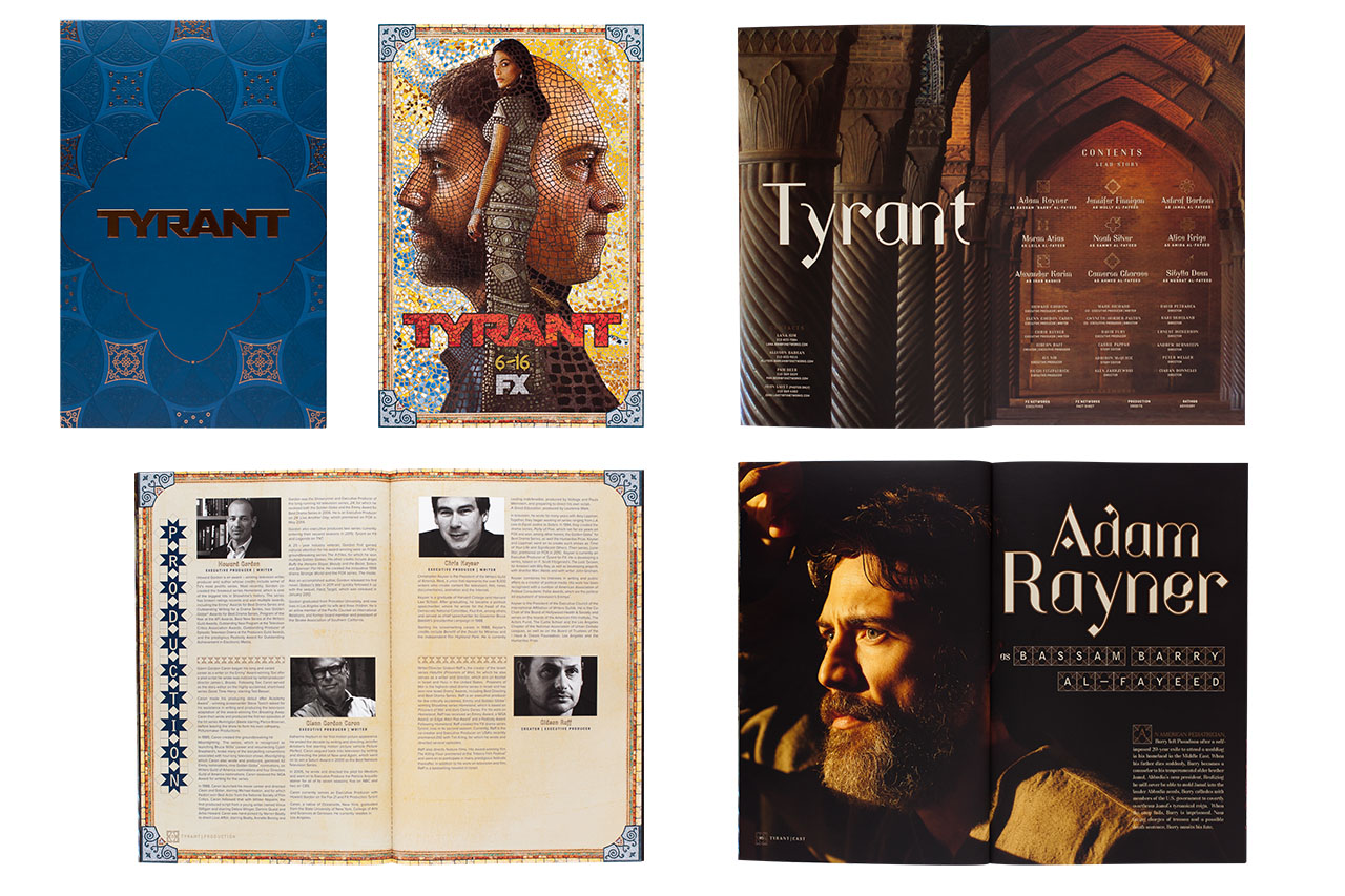 an image showing an embossed and foil stamped perfect bound book promoting a television show