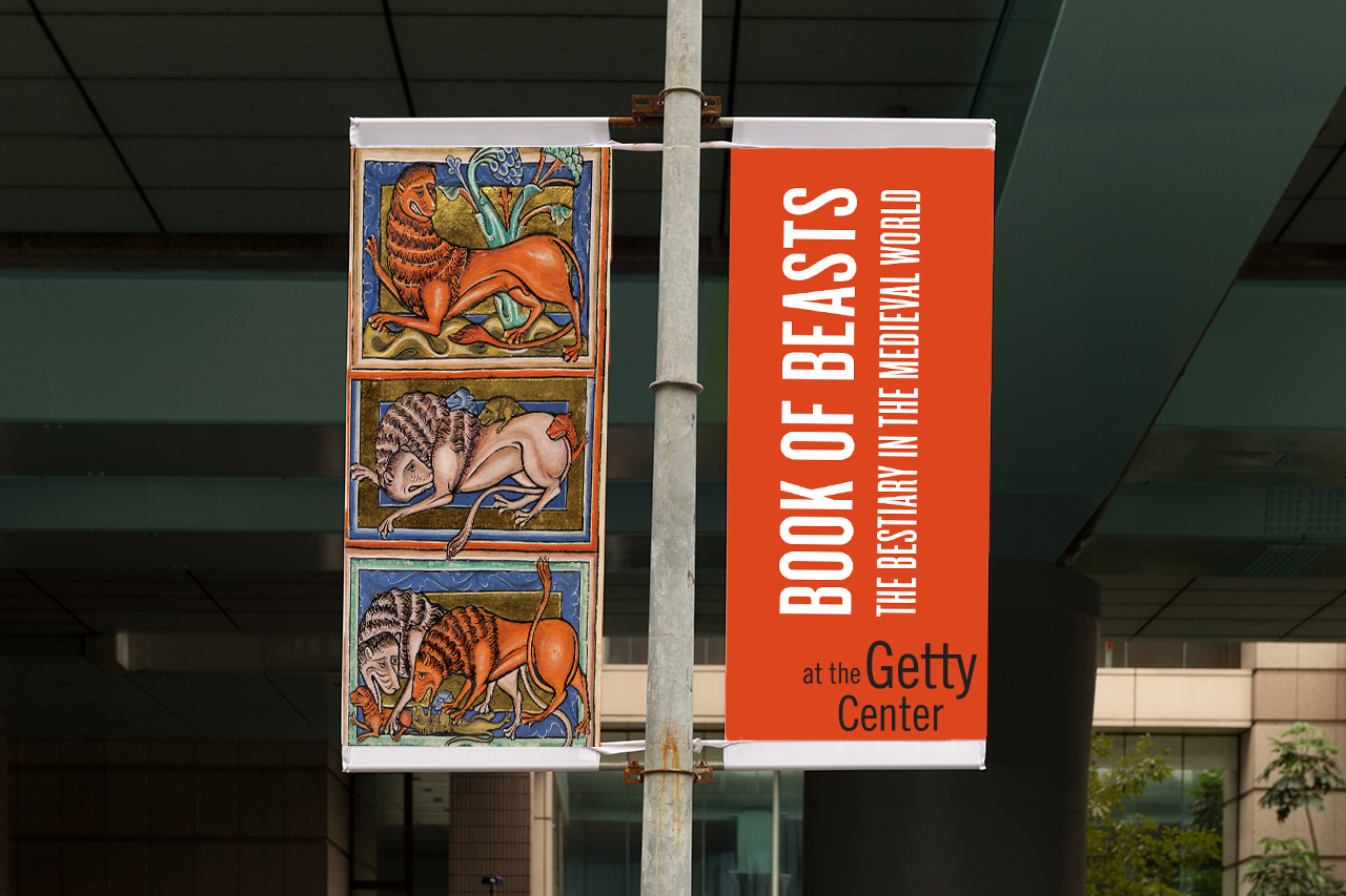 an image showing canvas printed signs mounted to a pole