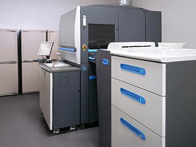 off angle image of Indigo 7K digital printing press